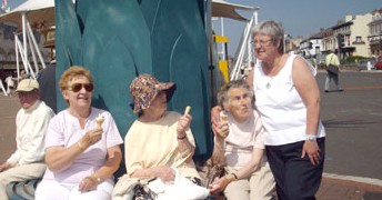 Members enjoying an ice cream in Southport