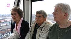 Members riding the York Eye on an outing to York